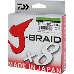J-BRAID X8 CHARTREUSE 013MM/8,0KG/150M