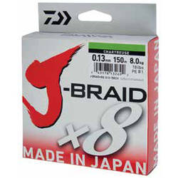 XX FIR DAIWA J-BRAID X8 CHARTREUSE 013MM/8,0KG/300M