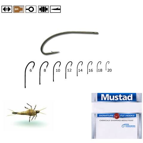 MUSTAD CIRLIG BR,FORJAT,TIJA LUNGA CURBA, PT MUSCA .