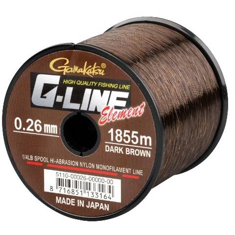 GAMAKATSU FIR G-LINE ELEMENT DARK BROWN 024MM.4,10KG.2270M