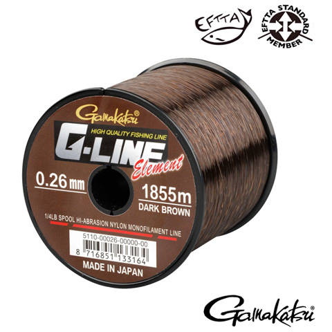 GAMAKATSU FIR G-LINE ELEMENT DARK BROWN 028MM.5,90KG.1490M