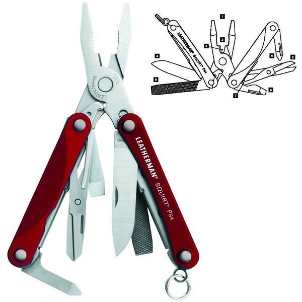 ARROW INT. LEATHERMAN MULTIFUNCTIONAL SQUIRT PS4 45MM RED