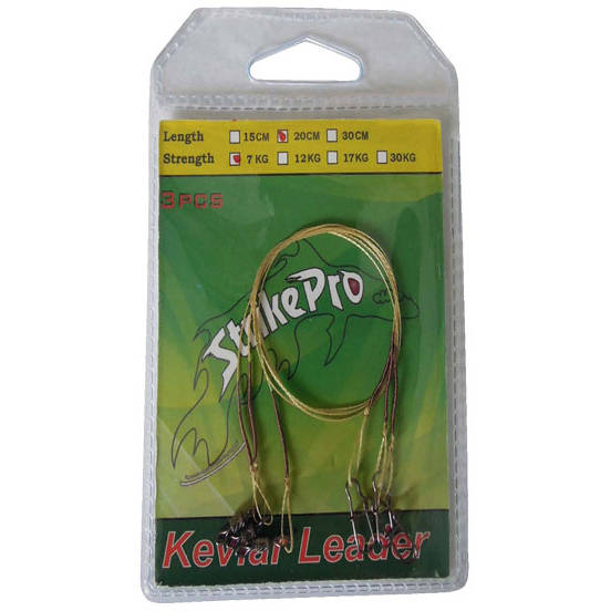 accesoriu pescuit rapitor STRIKE PRO STRUNA KEVLAR 20CM/14KG 3BUC/PLIC