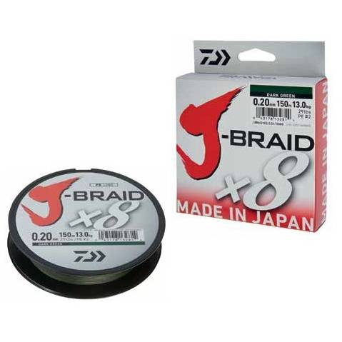 DAIWA J-BRAID X8 VERDE 013MM/8KG/150M