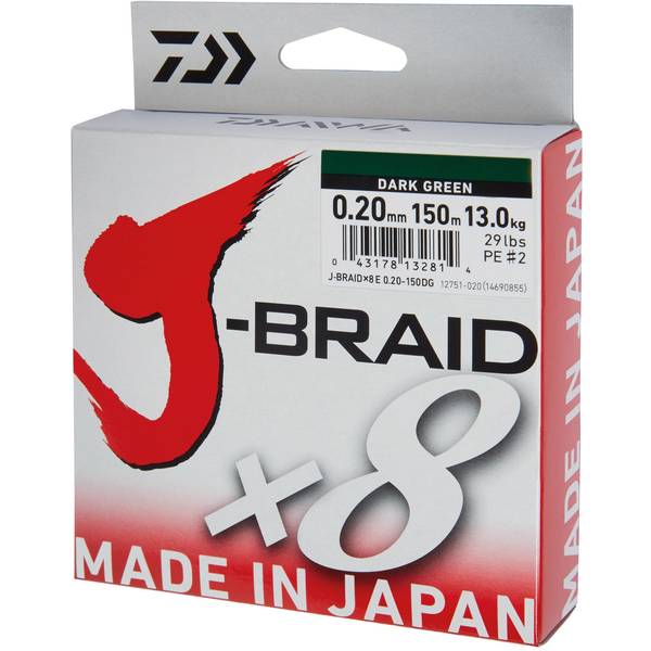 XX FIR DAIWA J-BRAID X8 VERDE 035MM/36KG/300M