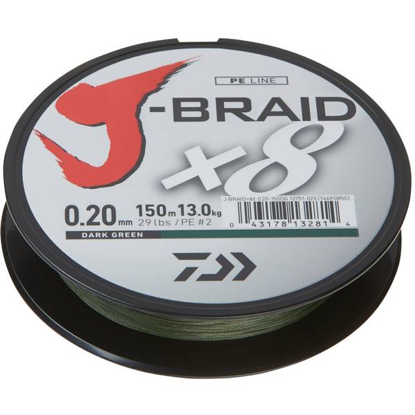 XX FIR DAIWA J-BRAID X8 VERDE 035MM/36KG/300M