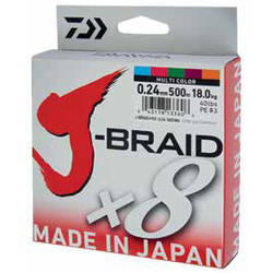 XX FIR DAIWA J-BRAID X8 MULTICOLOR 022MM/17KG/150M