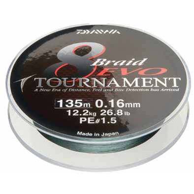 XX FIR DAIWA TOURNAMENT X8 EVO DARK GREEN 018MM/15,8KG/300M