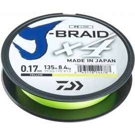 DAIWA J-BRAID X4 007MM/2,6KG/135M GALBEN