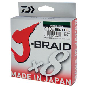 XX FIR DAIWA J-BRAID X8 VERDE 010MM/6KG/300M