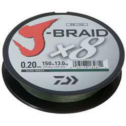 XX FIR DAIWA J-BRAID X8 VERDE 010MM/6KG/300M