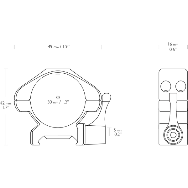 HAWKE SET RING QUICK LOW 30MM PT SINA WEAVER