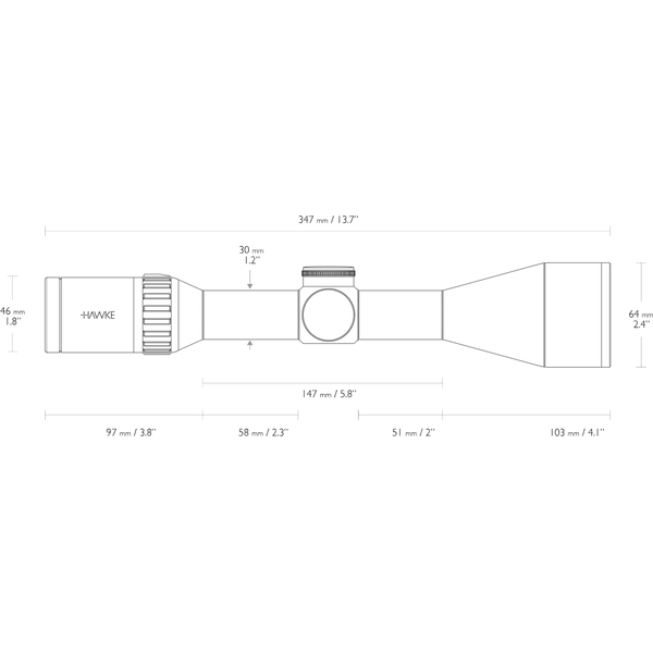 HAWKE LUNETA VANTAGE WA 3-12×56 L4A/IR/30MM