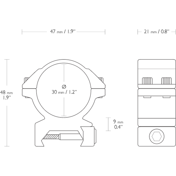 HAWKE SET RING MEDIUM 30MM PT SINA WEAVER