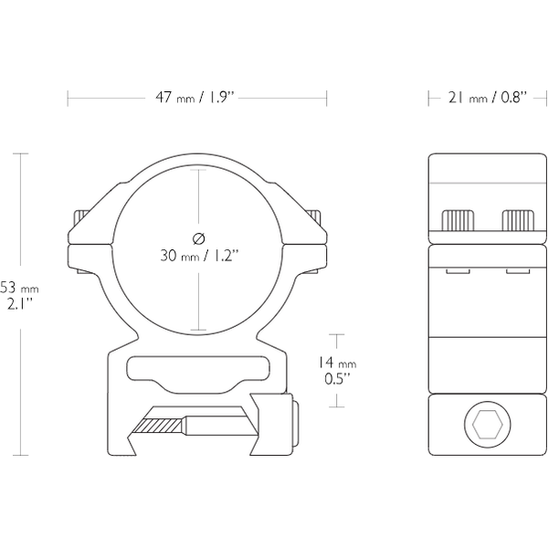 HAWKE SET RING HIGH 30MM PT SINA WEAVER