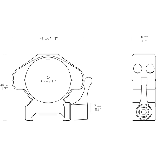 HAWKE SET RING QUICK MEDIUM 30MM PT SINA WEAVER