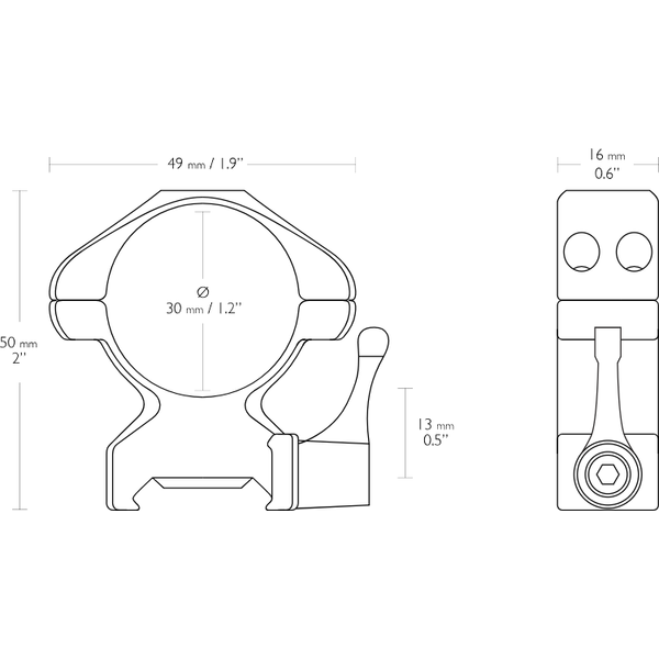 HAWKE SET RING QUICK HIGH 30MM PT SINA WEAVER