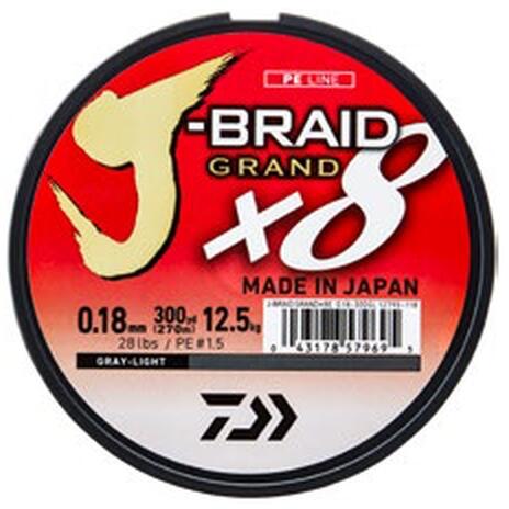 XX FIR DAIWA J-BRAID GRAND X8 GREY 013MM/8,5KG/135M