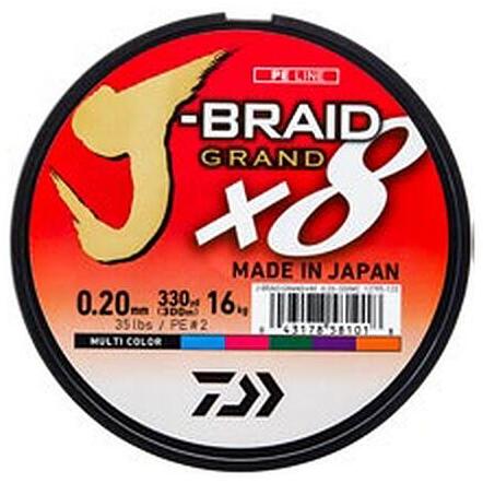 XX FIR DAIWA J-BRAID GRAND X8 COLOR 022MM/19,5KG/150M