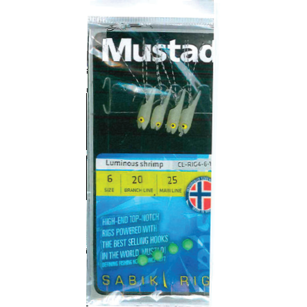 MUSTAD TAPARINA LUMINOUS SHRIMP NR.4 4BUC/PL