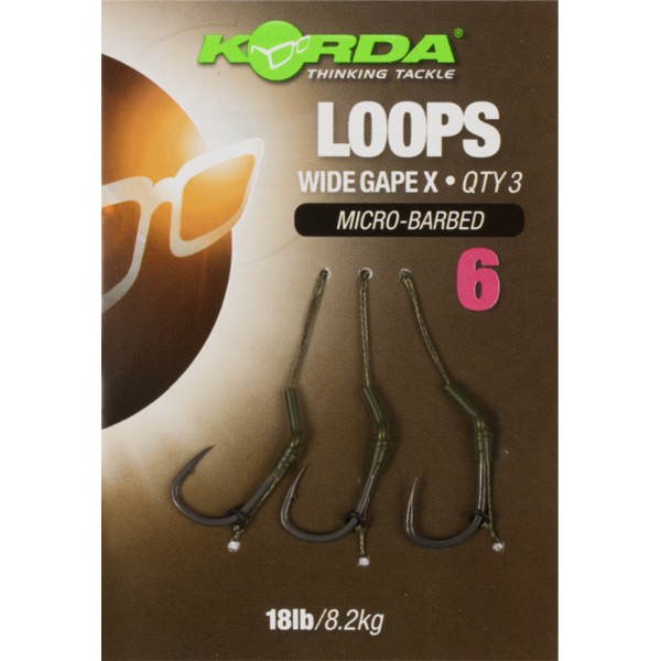 KORDA MONT.WIDE GAPE LOOP MICROBARBED NR.4/18LB