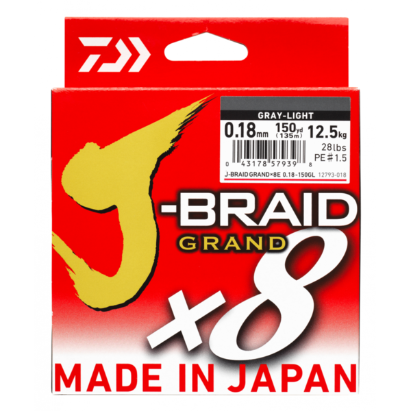 XX FIR DAIWA J-BRAID GRAND X8 GREY 022MM/19.5KG/135M