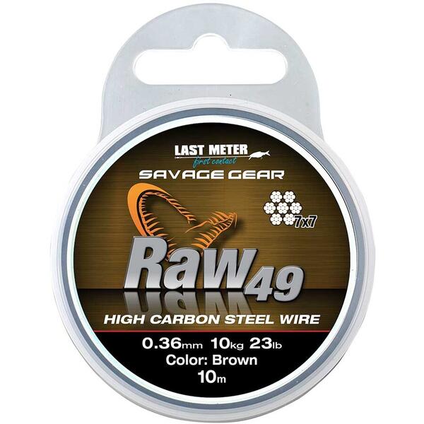 SAVAGE GEAR FIR STRUNA 7X7 RAW49 0.45MM/16KG/10M UNCOATED