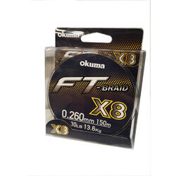 FT BRAID X8 GREEN 037MM/ 55LBS, 24,5 KG/150M