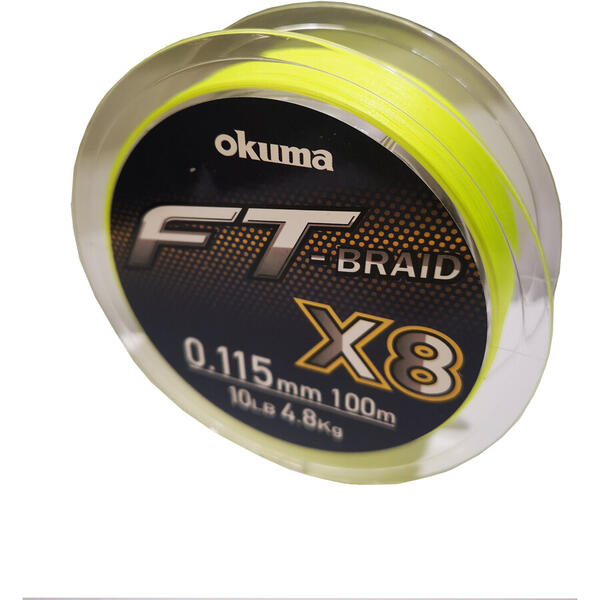 XX FIR OKUMA FT BRAID X8 YELLOW 0115MM/4,8KG/100M