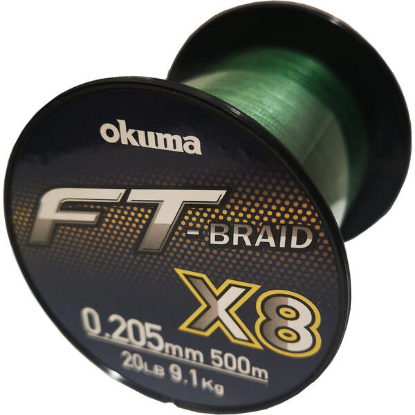 FT BRAID X8 GREEN 0205MM/20LBS , 9,7KG/500M