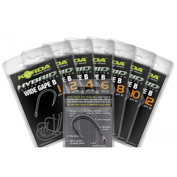 KORDA WIDE GAPE BARBLESS NR.10 10BUC/PL