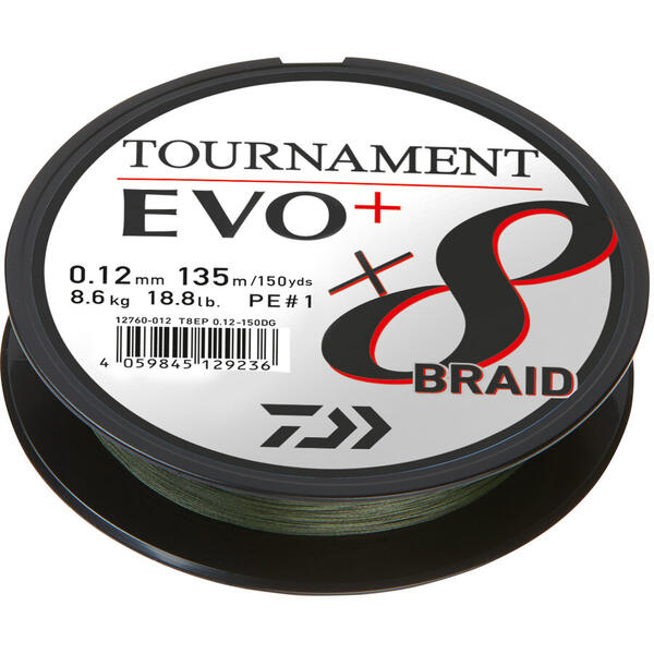 DAIWA TOURNAMENT 8XBRAID EVO+ VERDE 016MM/12,2KG/270M