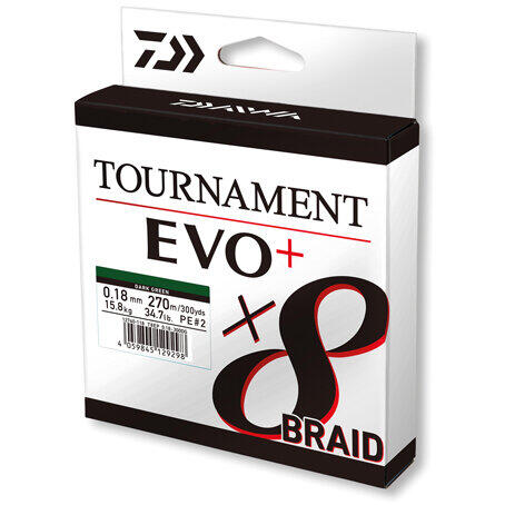 DAIWA TOURNAMENT 8XBRAID EVO+ VERDE 016MM/12,2KG/270M