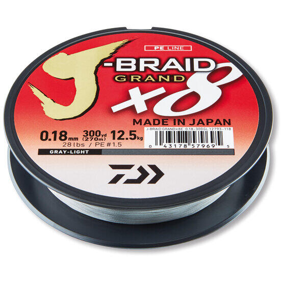 XX FIR DAIWA J-BRAID GRAND X8E GREY 013MM/8,5KG/270M