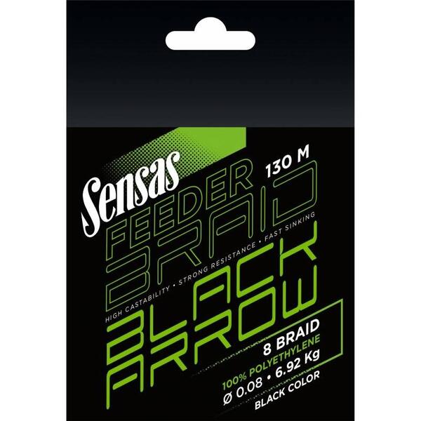 SENSAS FIR BLACK ARROW 8BRAID BLACK 008MM/6,9KG/130M