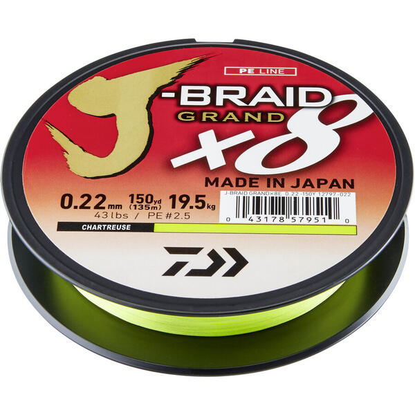 DAIWA J-BRAID GRAND X8E CHARTR. 013MM/8,5KG/135M