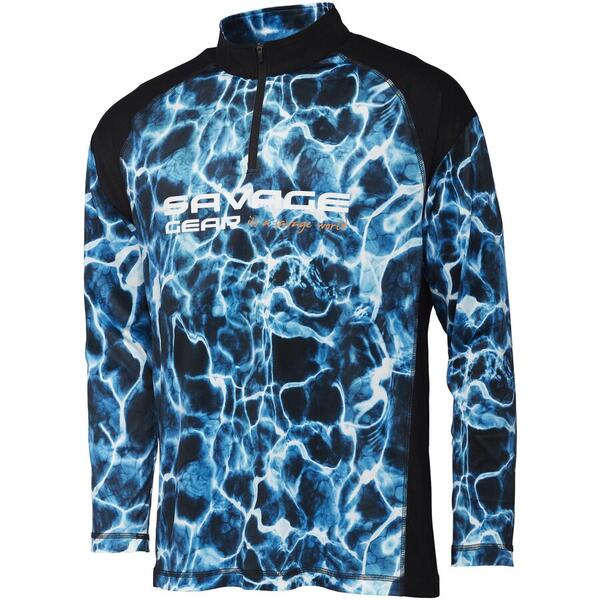 SAVAGE GEAR TRICOU MARINE UV LONG SLEEVE TEE SEA BLUE MAR.M