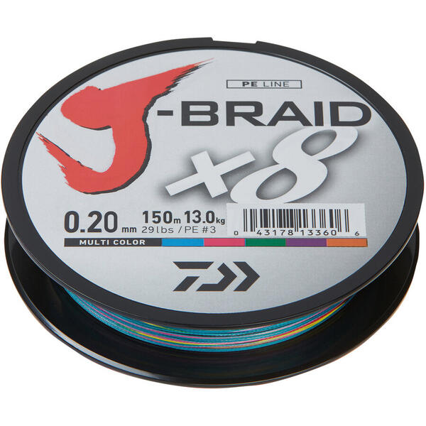 DAIWA FIR J-BRAID X8 MULTICOLOR 028MM/26,5KG/300M