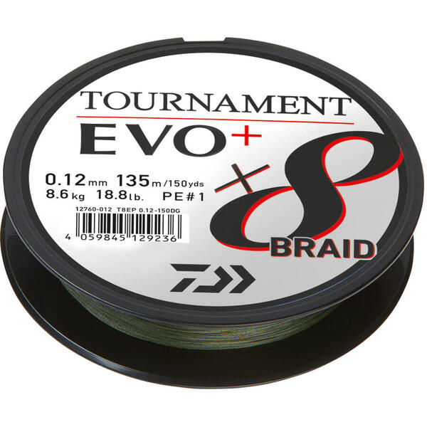 DAIWA FIR TOURNAMENT 8XBRAID EVO+ VERDE 010MM/6,7KG/135M