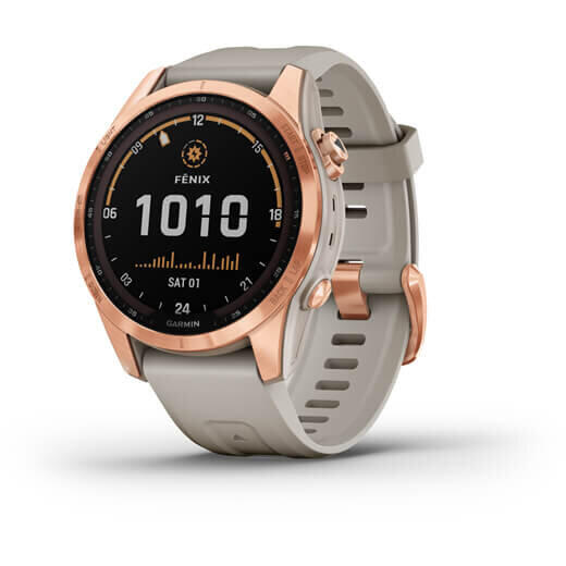 GARMIN CEAS FENIX 7S SOLAR ROZ AURIU/SAND 42MM