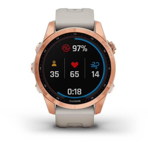 GARMIN CEAS FENIX 7S SOLAR ROZ AURIU/SAND 42MM