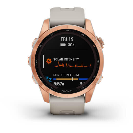 GARMIN CEAS FENIX 7S SOLAR ROZ AURIU/SAND 42MM