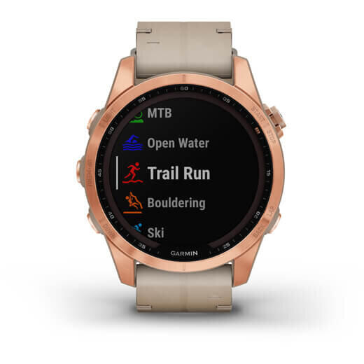 GARMIN CEAS FENIX 7S SAPPHIRE SOLAR ROSE GOLD TI/PIELE 42MM