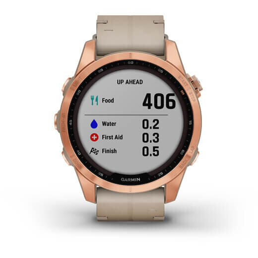 GARMIN CEAS FENIX 7S SAPPHIRE SOLAR ROSE GOLD TI/PIELE 42MM