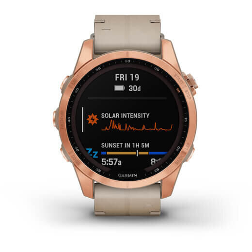 GARMIN CEAS FENIX 7S SAPPHIRE SOLAR ROSE GOLD TI/PIELE 42MM