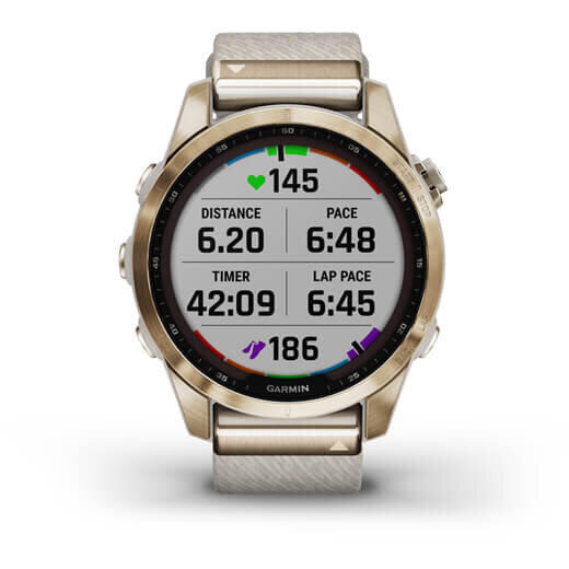 GARMIN CEAS FENIX 7S SAPPHIRE SOLAR CREAM GOLD TI/CREAM 42MM