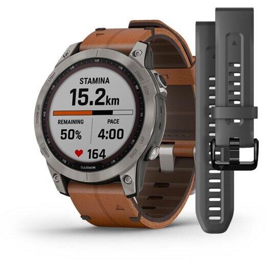 GARMIN CEAS FENIX 7 SAPPHIRE SOLAR TITAN/PIELE 47MM