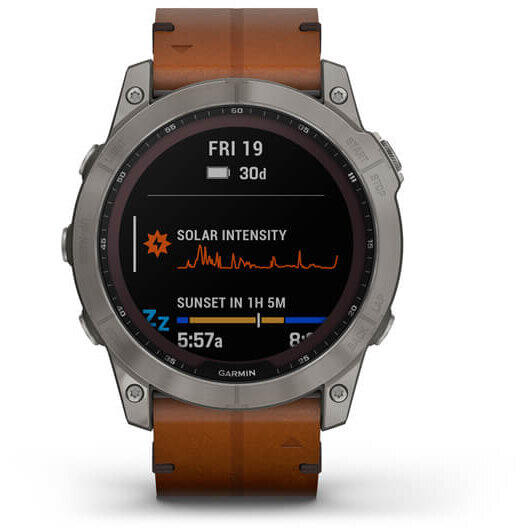 GARMIN CEAS FENIX 7X SAPPHIRE SOLAR TITAN/PIELE 51MM