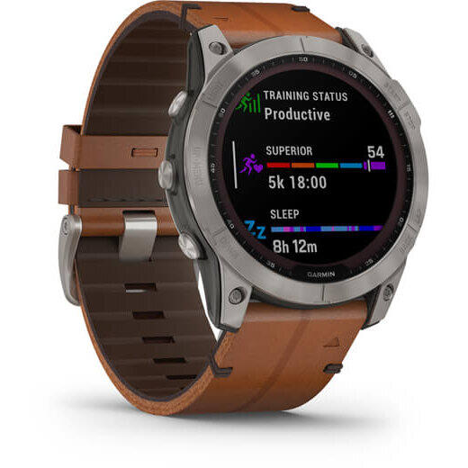 GARMIN CEAS FENIX 7X SAPPHIRE SOLAR TITAN/PIELE 51MM