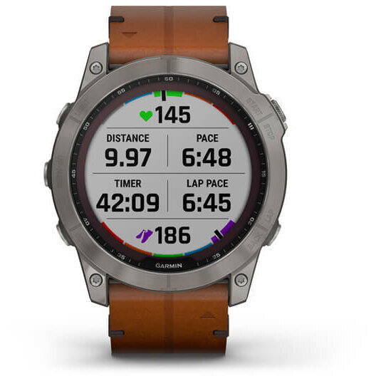 GARMIN CEAS FENIX 7X SAPPHIRE SOLAR TITAN/PIELE 51MM